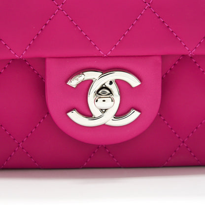 Chanel Rubber quilted lambskin flap Bag pink SHW
