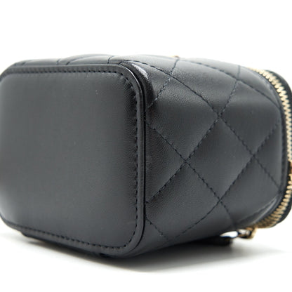 Chanel 21A Top Handle Vanity with Chain Black GHW