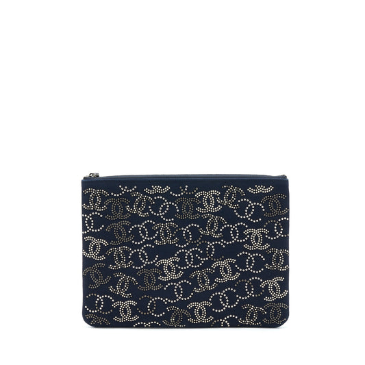 Chanel CC Logo Studded Clutch Limited Edition Black Hardware
