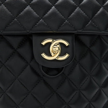 CHANEL QUILTED LAMBSKIN URBAN SPIRIT BACKPACK BLACK GHW