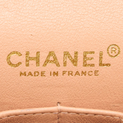 Chanel Vintage Coco Medium Classic Flap Bag Fabric Pink GHW
