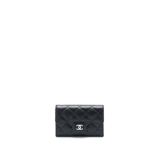Chanel Classic Flap Card Holder Caviar Black SHW (Hologram)