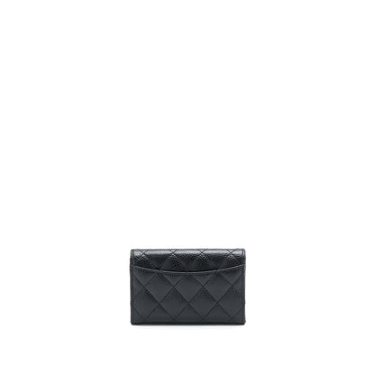 Chanel Classic Flap Card Holder Caviar Black SHW