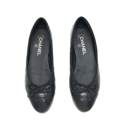Chanel Size 39 ballerina Flat Shoes Black