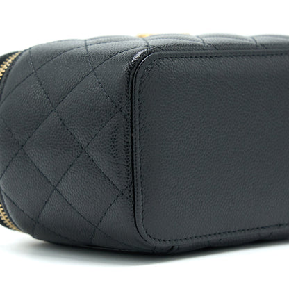 Chanel Letter Top Handle Long Vanity Caviar Black GHW