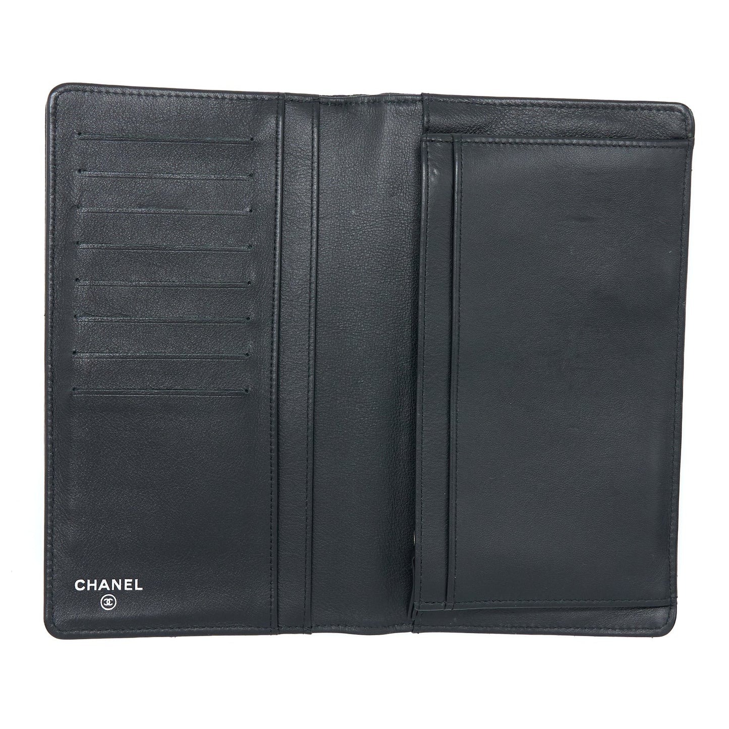 Chanel CC Logo Long Wallet Caviar Black SHW