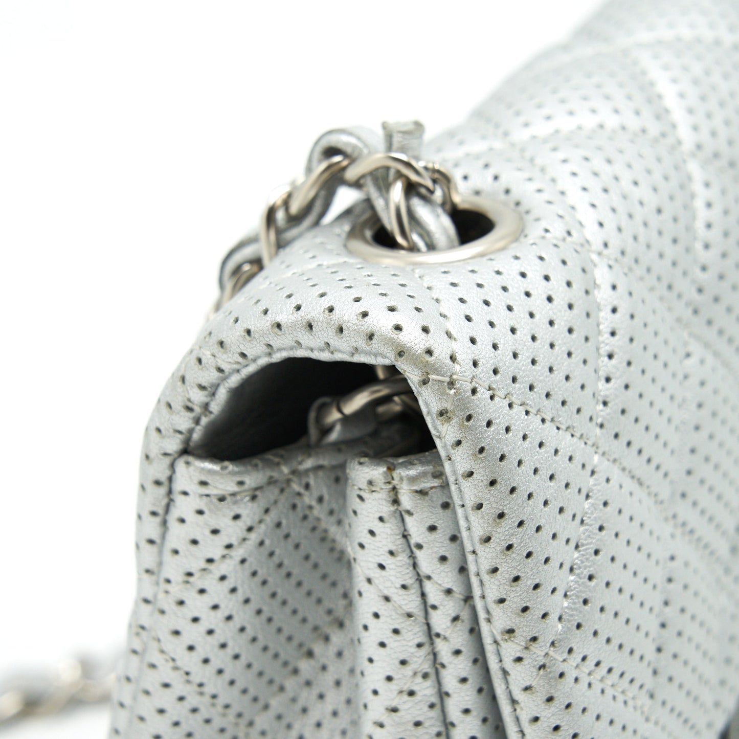 CHANEL RECTANGULAR MINI FLAP BAG SILVER
