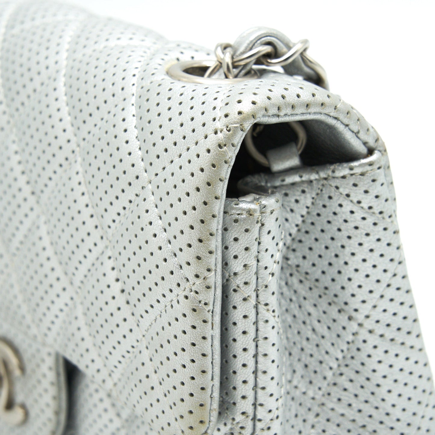 CHANEL RECTANGULAR MINI FLAP BAG SILVER