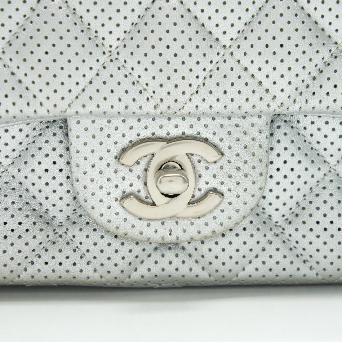 CHANEL RECTANGULAR MINI FLAP BAG SILVER