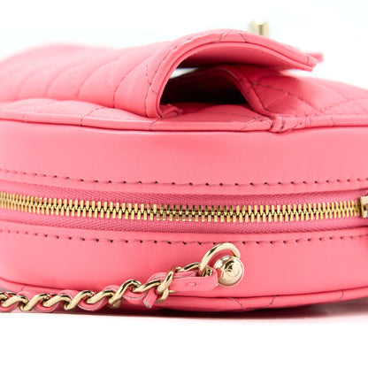 Chanel 22S Heart Bag Lambskin Pink LGHW (Microchip)