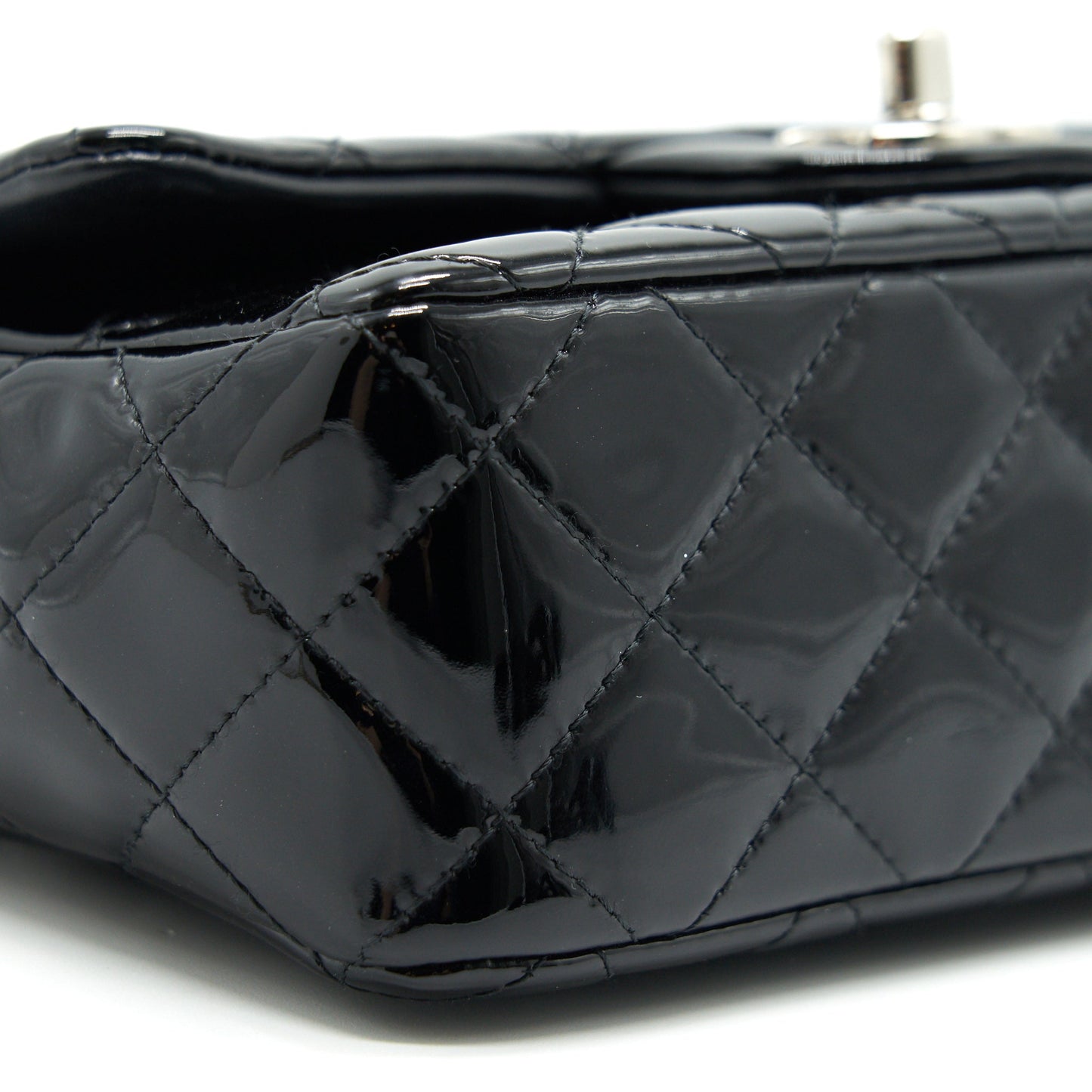 Chanel Mini Rectangular Flap bag Patent Leather Black SHW
