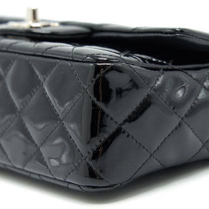 Chanel Mini Rectangular Flap bag Patent Leather Black SHW