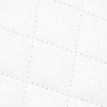 Chanel Medium Classic Flap Caviar White SHW
