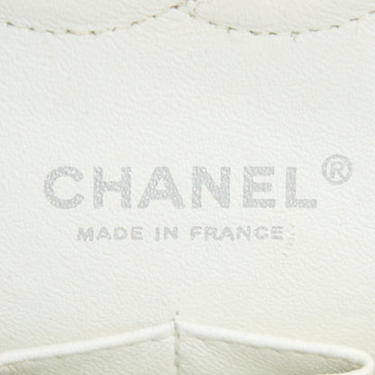 Chanel Medium Classic Flap Caviar White SHW
