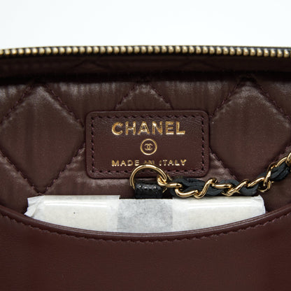 Chanel top handle vanity case caviar black with LGHW