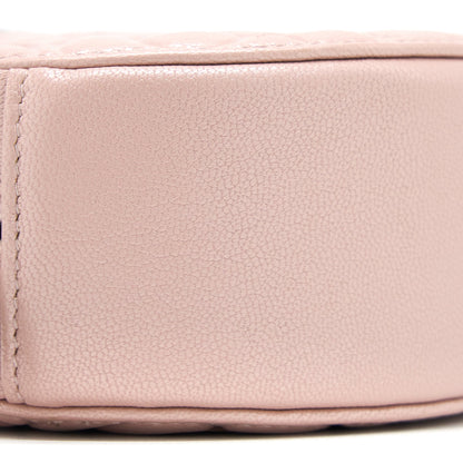 Chanel Round Clutch With Chain Camellia Calfskin Nude Pink SHW