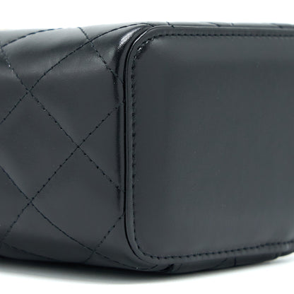 Chanel 21A Gold Crush Mini Vanity Case Calfskin Black Brushed GHW