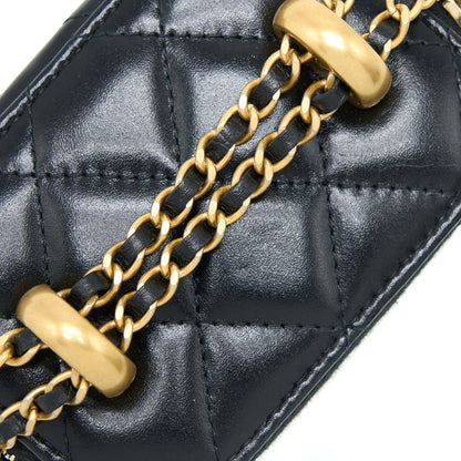 Chanel 21A Gold Crush Mini Vanity Case Calfskin Black Brushed GHW