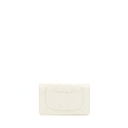 Chanel Classic Wallet On Chain Caviar White LGHW (MICROCHIP)