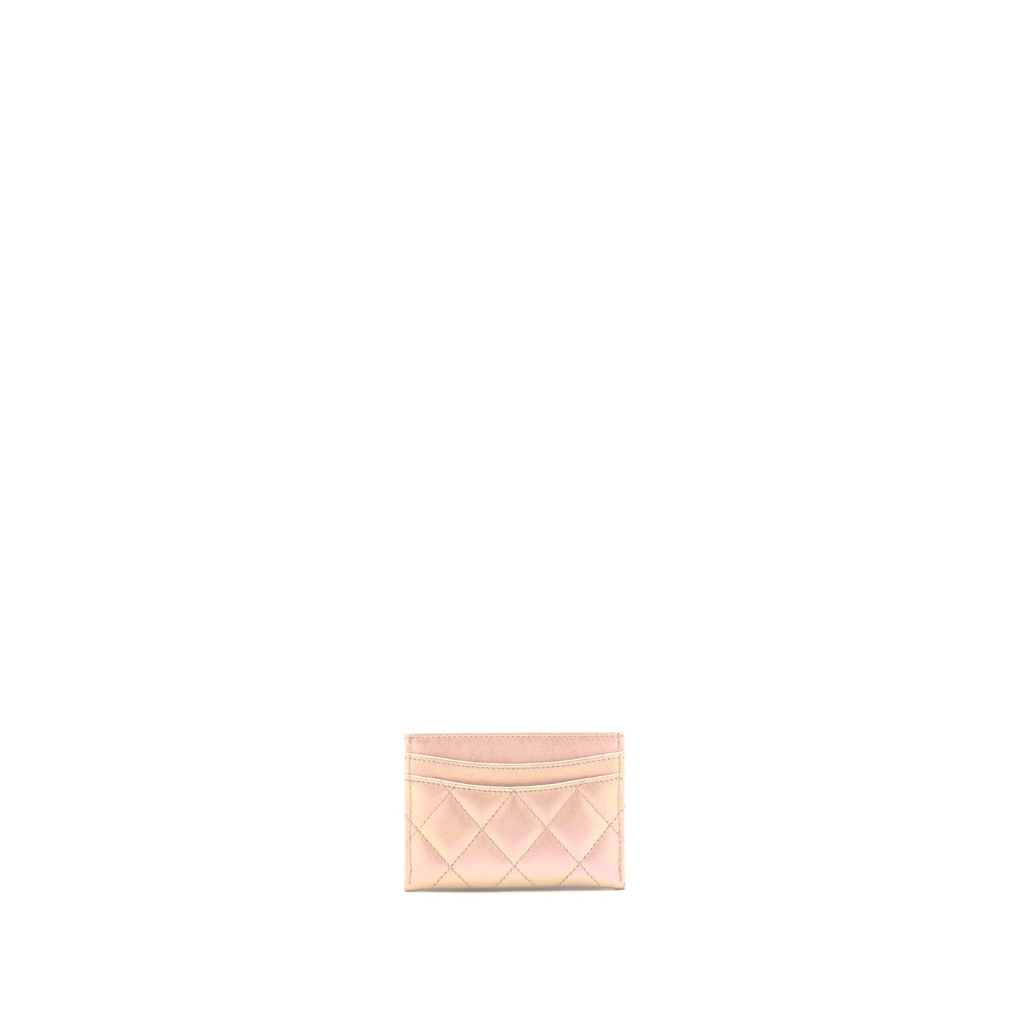 Chanel 21K Iridescent Pink Flat Card Holder