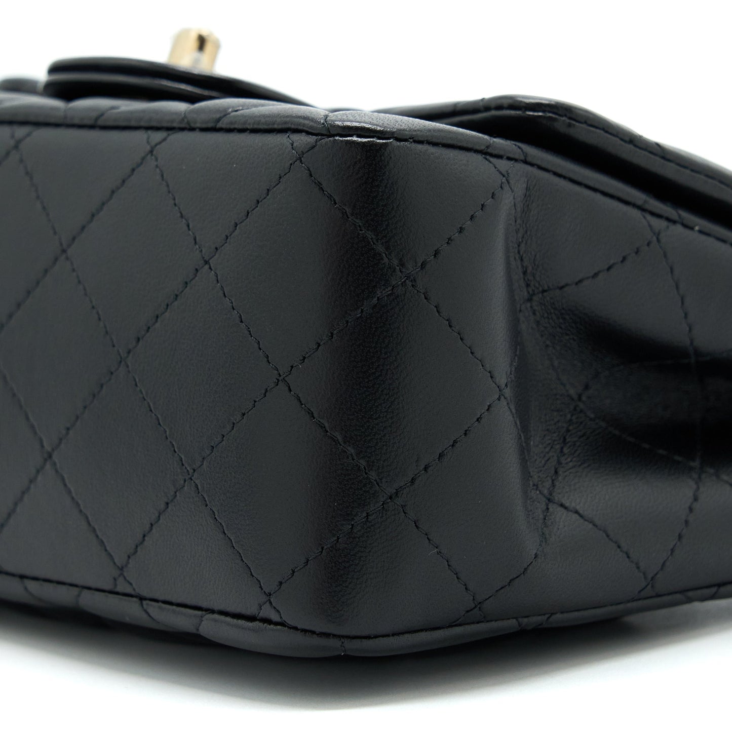 Chanel Mini Square Flap Bag Lambskin Black GHW (Microchip)