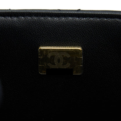 Chanel Mini Square Flap Bag Lambskin Black GHW (Microchip)