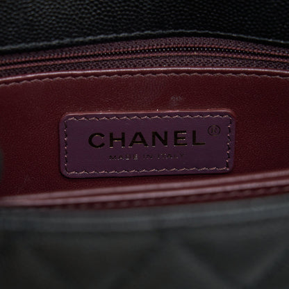 Chanel small coco handle caviar black LGHW (microchip)