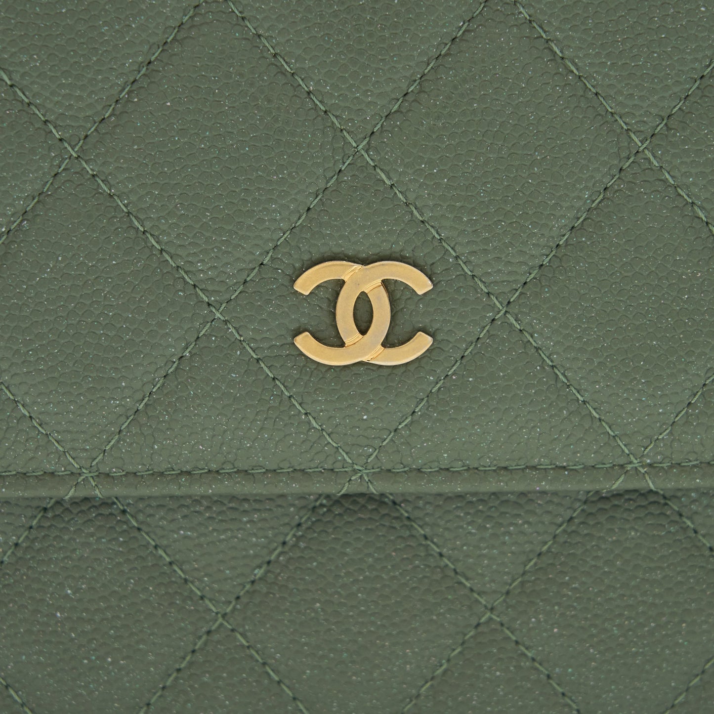 Chanel Wallet On Chain Square Caviar Green GHW