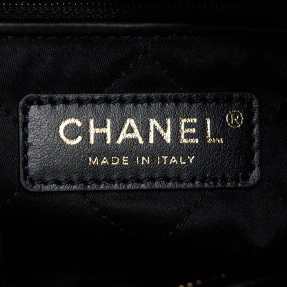 Chanel 22 Bag Medium Shiny Calfskin Black GHW (Microchip)