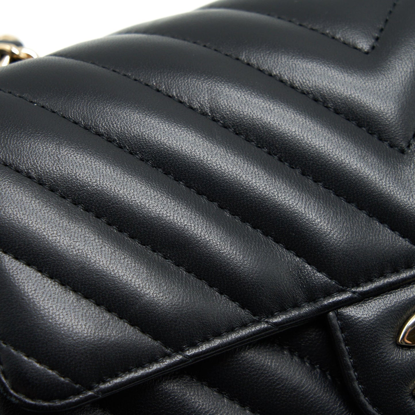 Chanel Chevron Mini Rectangular Flap Bag Black LGHW