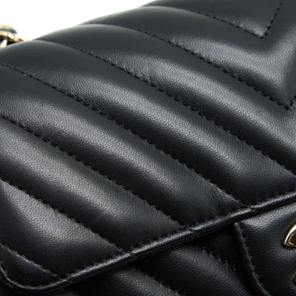 Chanel Chevron Mini Rectangular Flap Bag Black LGHW