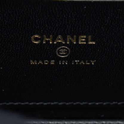 Chanel 22A Top Handle Long Vanity With Chain Lambskin Black LGHW (New Version)