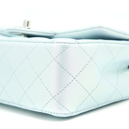 Chanel 21K Iridescent Baby Blue Mini Rectangular SHW