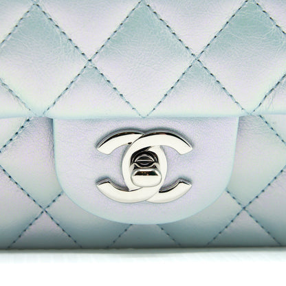 Chanel 21K Iridescent Baby Blue Mini Rectangular SHW