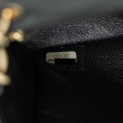 Chanel Chevron Mini Rectangular Flap Bag Black LGHW