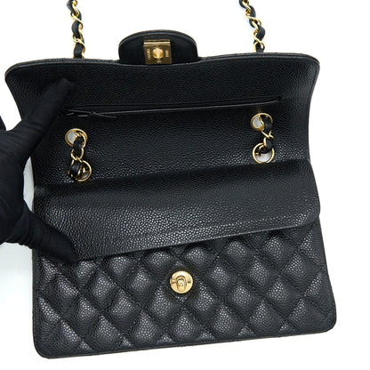 Chanel Small Classic Double Flap Bag Caviar Black GHW (Microchip)