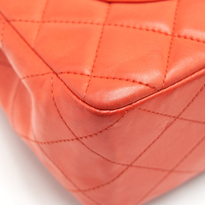 CHANEL CLASSIC SINGLE FLAP JUMBO BAG ORANGE LAMBSKIN GHW