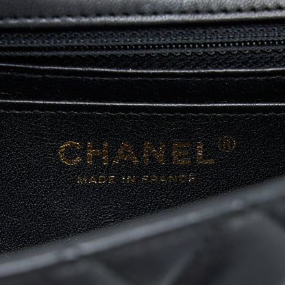 Chanel Mini Rectangular Flap Bag Lambskin Black GHW