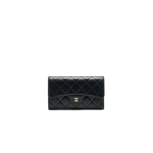 Chanel Classic Flap Wallet Lambskin Black SHW