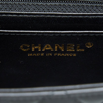 Chanel Classic Mini Square Flap Bag Lambskin Black LGHW (Microchip)