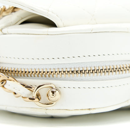 Chanel Small Heart Bag Lambskin White LGHW