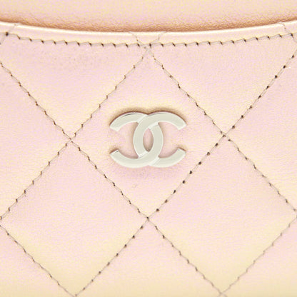 Chanel 21K Iridescent Pink Flat Card Holder
