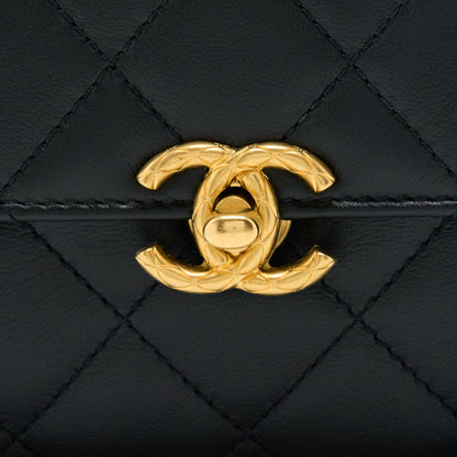 Chanel 22S Seasonal Flap Bag Calfskin Black Brushed GHW