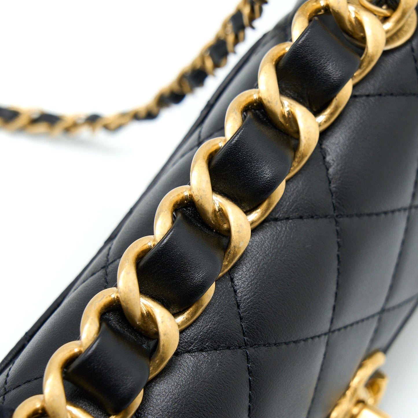Chanel 22S Seasonal Flap Bag Calfskin Black Brushed GHW
