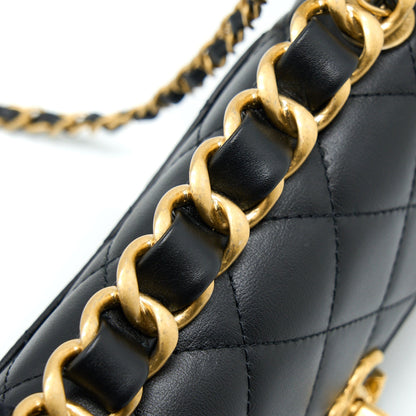 Chanel 22S Seasonal Flap Bag Calfskin Black Brushed GHW