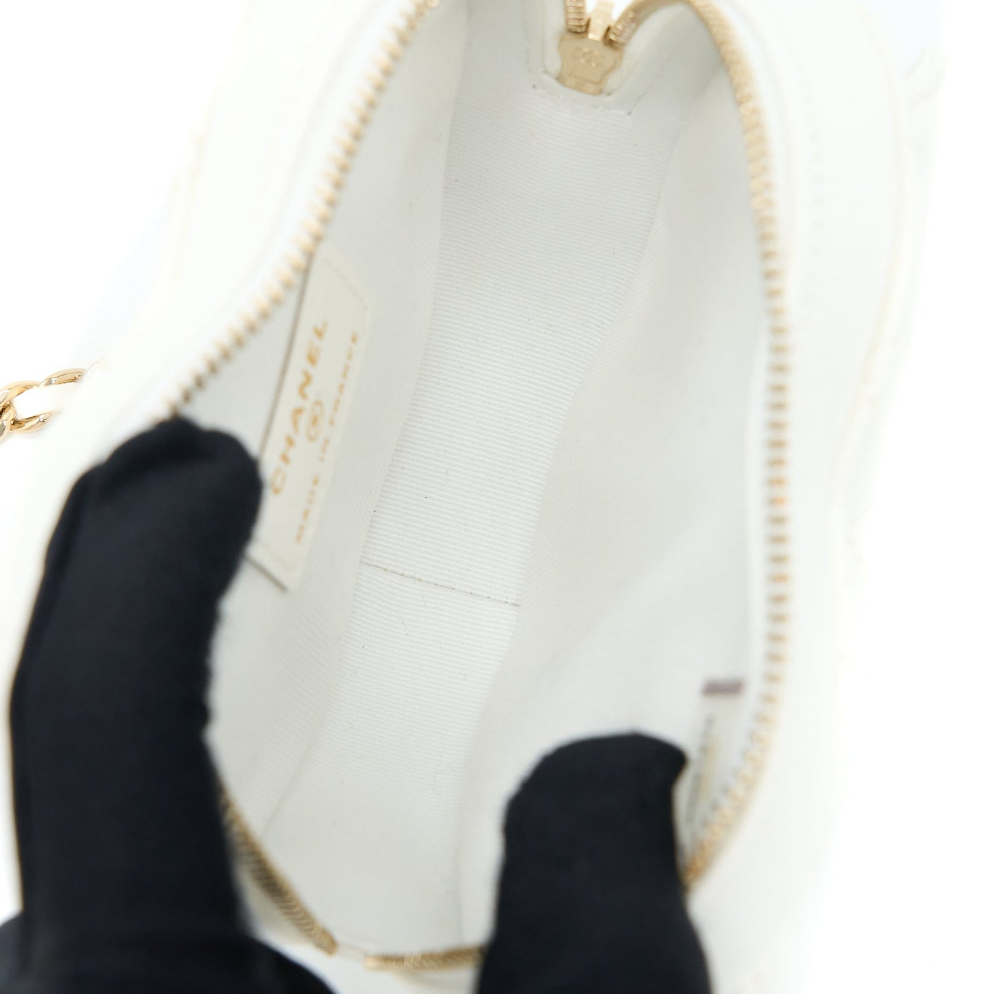 Chanel Small Heart Bag Lambskin White LGHW