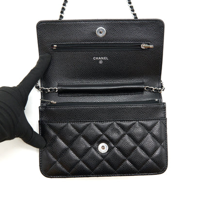 Chanel Classic Wallet On Chain Caviar Black SHW
