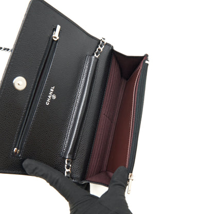 Chanel Classic Wallet On Chain Caviar Black SHW