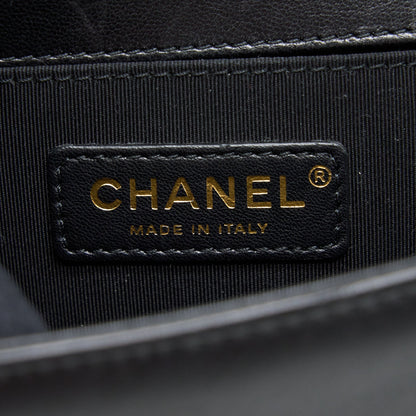 Chanel Small Jacket Boy Bag Lambskin/Tweed Black GHW