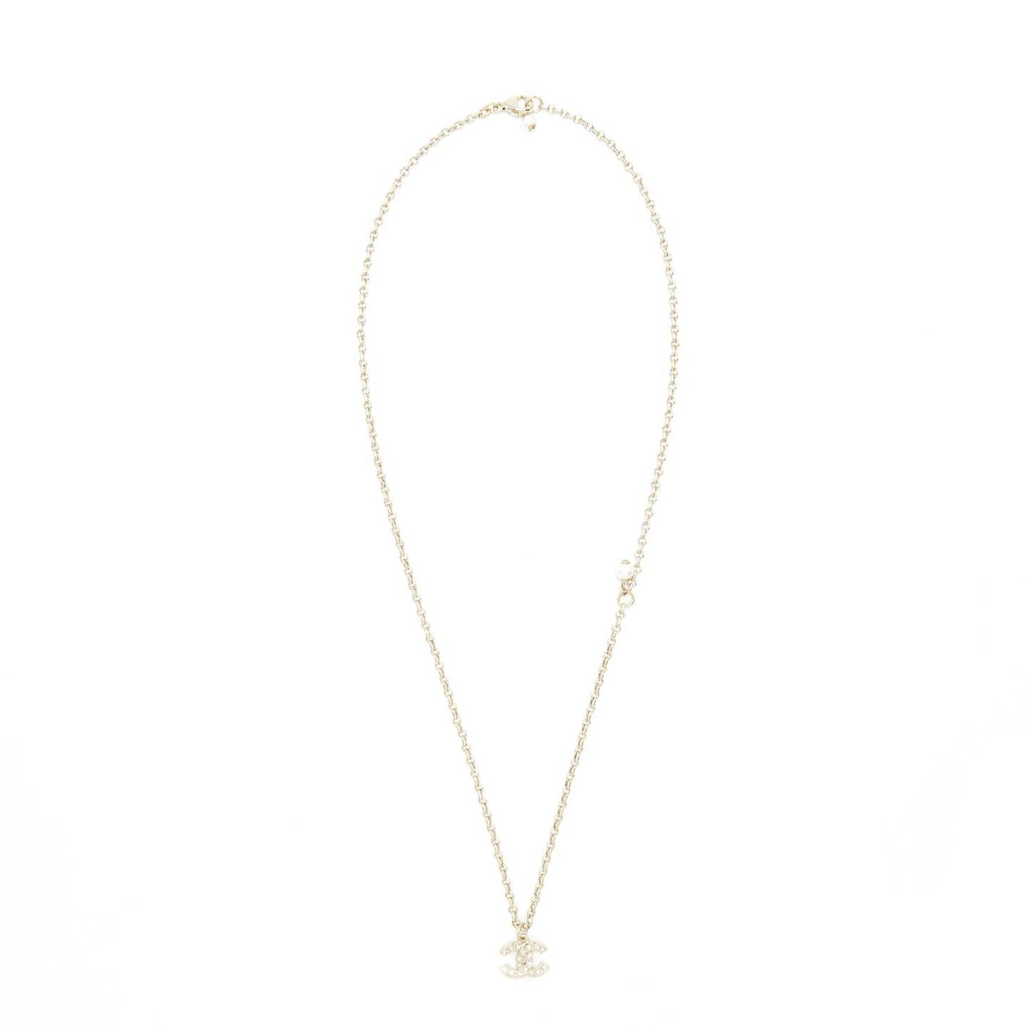 Chanel mini CC logo necklace with crystal LGHW